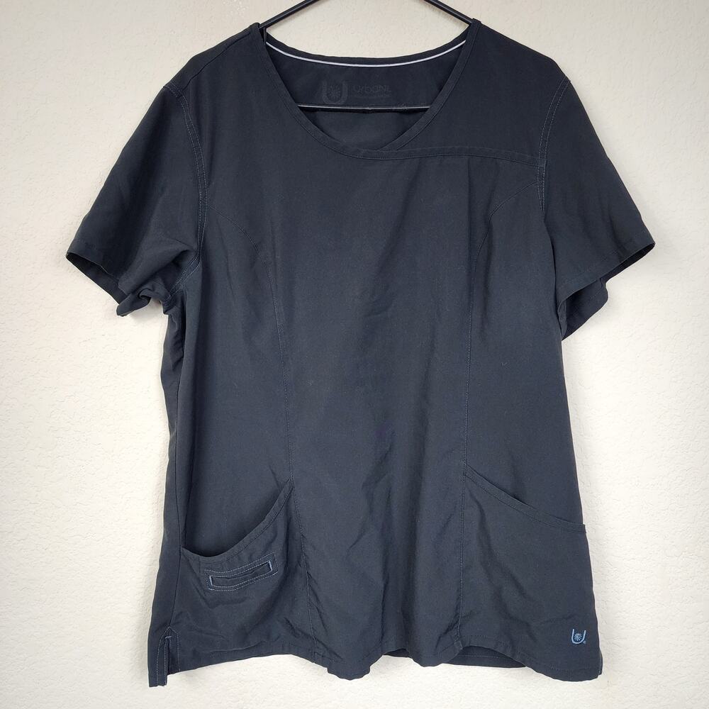 Urbane Black Scrubs Top